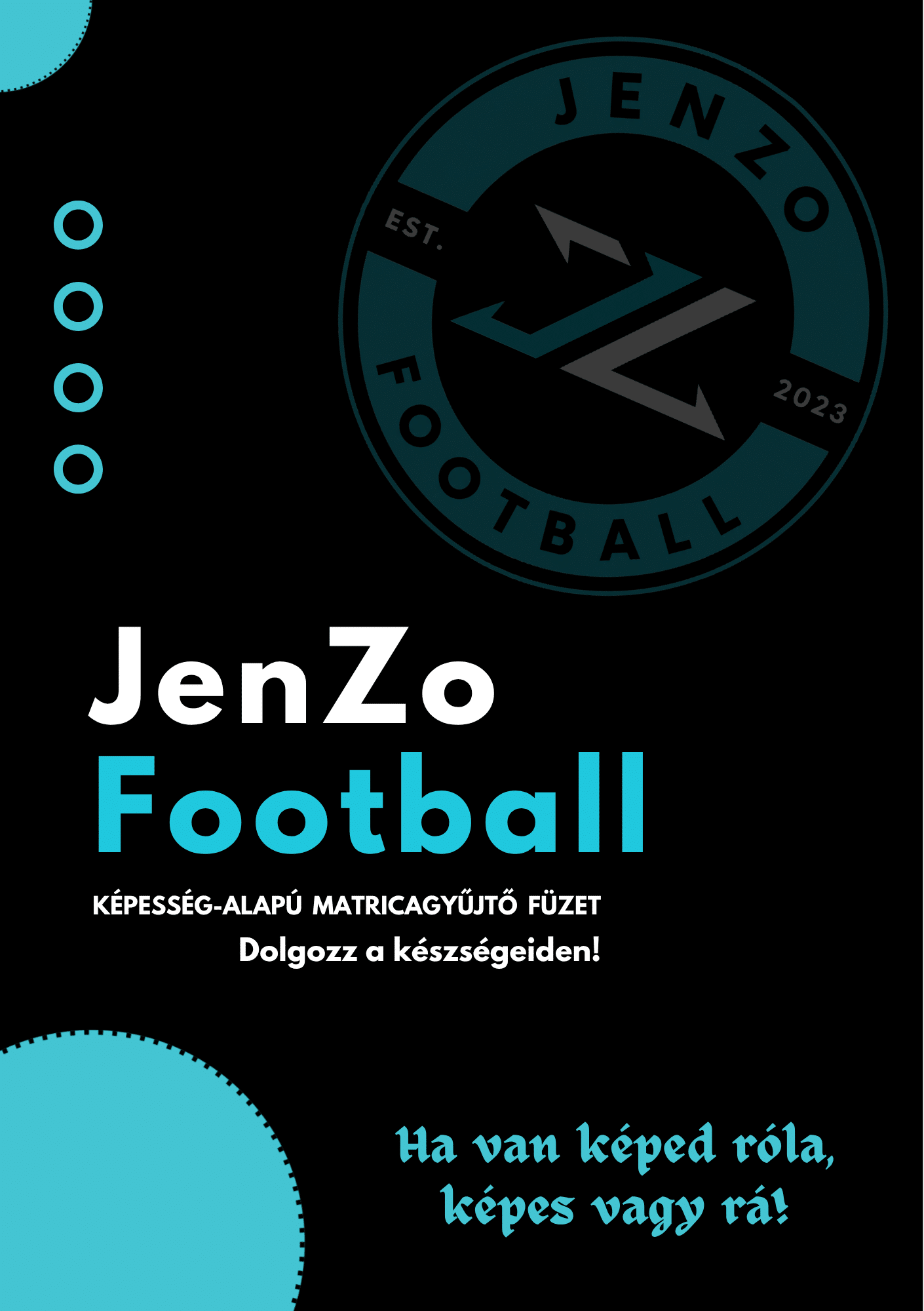 JenZo Football képességfejlesztő füzet borítója a 8–14 éves korosztálynak